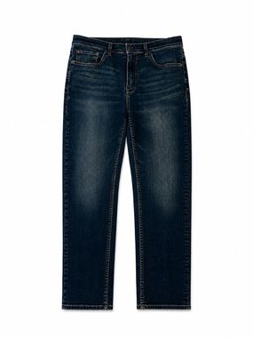 Devil-Dog Dark Wash Straight Leg Jeans Tagged 32x30 Fits 35x28 Stretch Denim